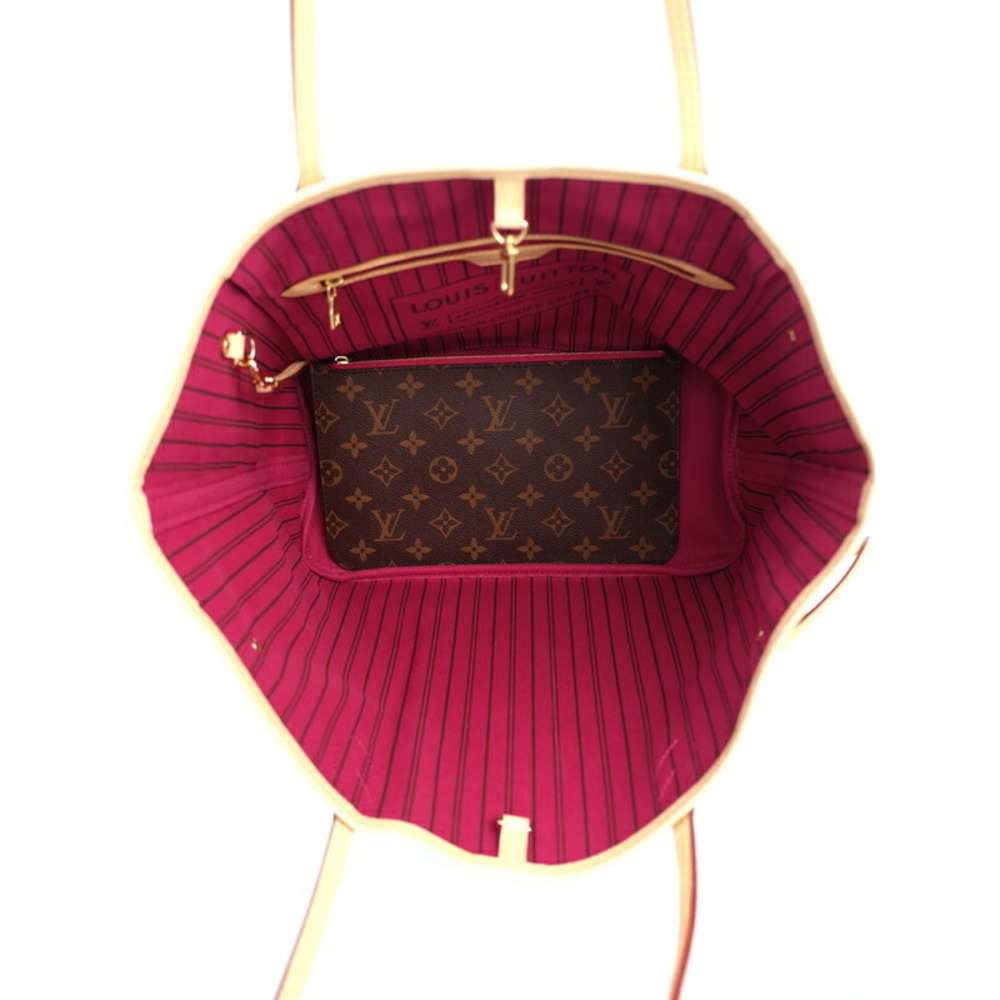Louis Vuitton Monogram Pouch Brown Tote Bag Neverfull Leather - Picture 3 of 5